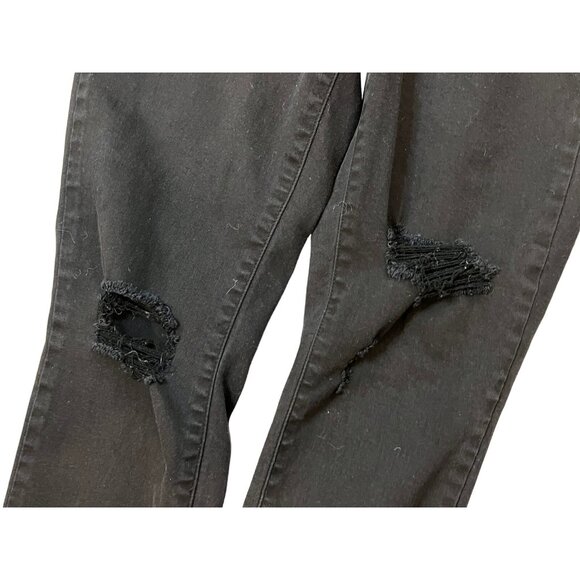 Old Navy Jeans Womens SZ 8 Super Skinny Ankle Black Distressed Raw Hem Rockstar - Picture 6 of 11